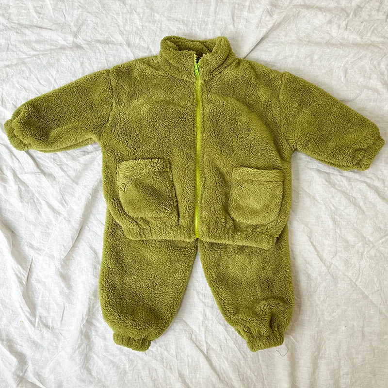 Solide Kinder Sweatsuit 2-teilig - Flanell Kapuzenj Produktbild-Vorschau 9