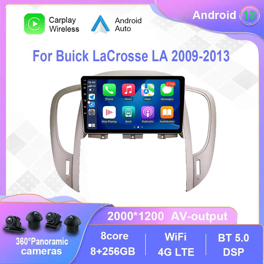 

Android 12.0 For Buick LaCrosse LA 2009-2013 Car Radio Multimedia Video Player Navigation stereo GPS Carplay No 2din 2 din dvd