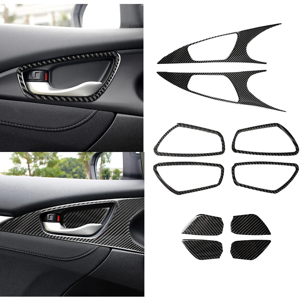

Real Carbon Fiber For Honda Tenth Generation For Civic Car Door Handle Panel Decoration Stickers Auto Modification Accessories