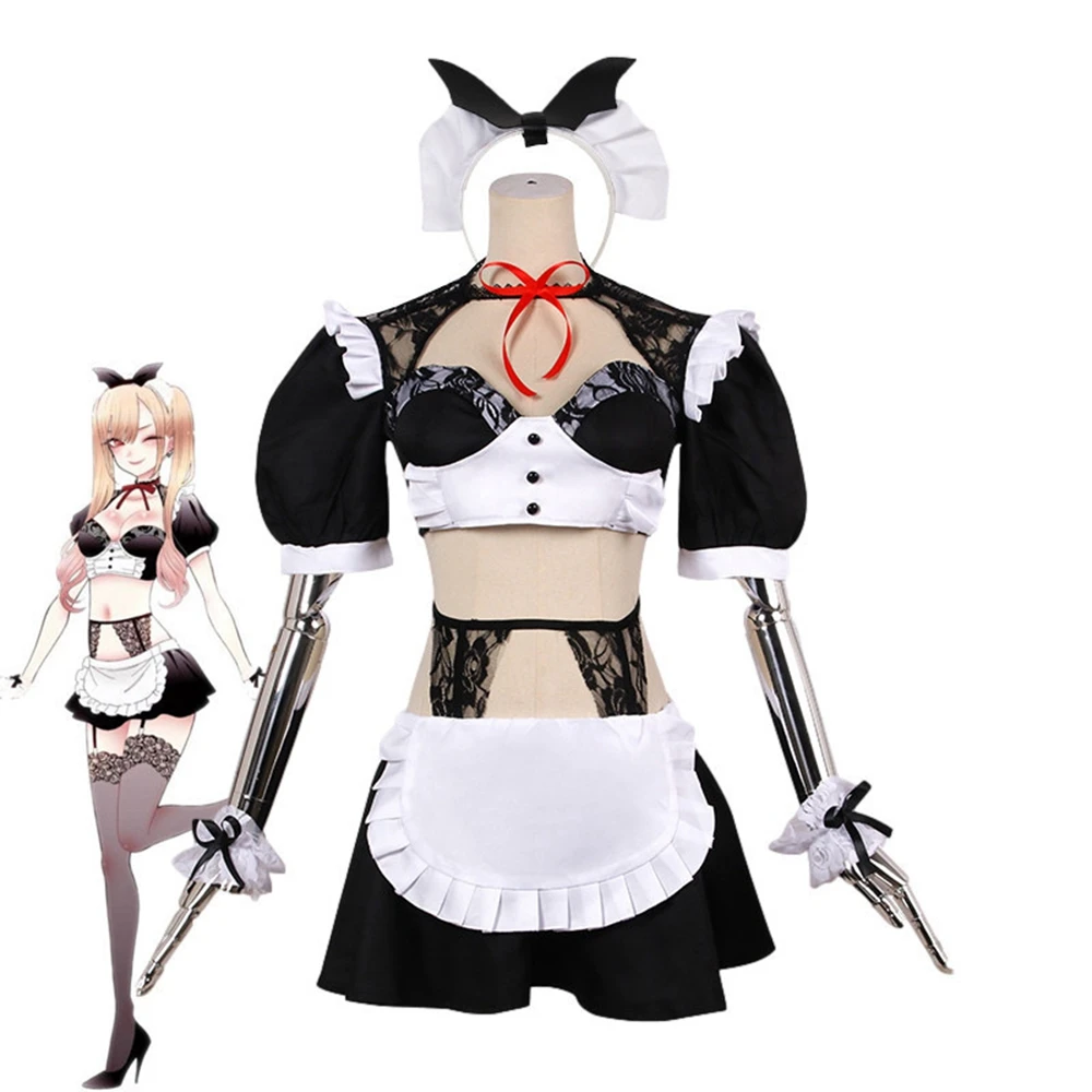 

Unisex Anime Cos My Dress-Up Darling Kitagawa Marin Maid Cosplay Costumes Outfit Halloween Christmas Uniform Custom Size