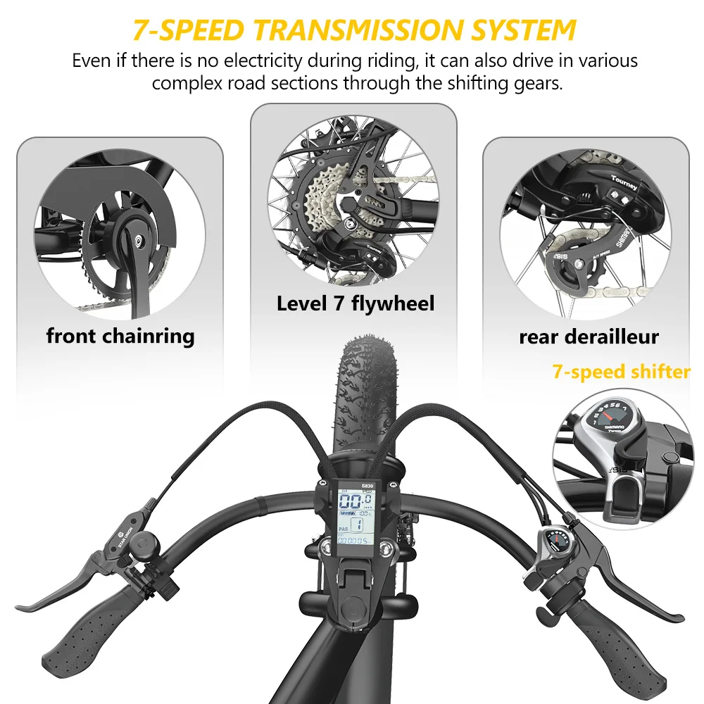 US EU STOCK Hidoes B3 Off Road Electric Bike 26 Inch Fat Tire 48V 1200W 60KM/H Electric Snow Bike Road Bicycle