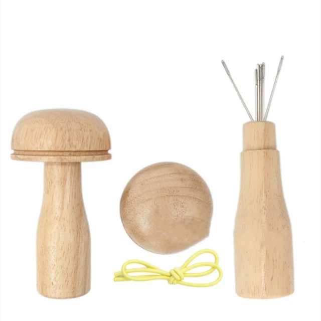 Darning Kit Wooden Weaving Tools Sewing Tool Repair For Darning Socks Hats  Pants Sweaters DIY Sewing Crafts Cute Wooden Mushroom - AliExpress