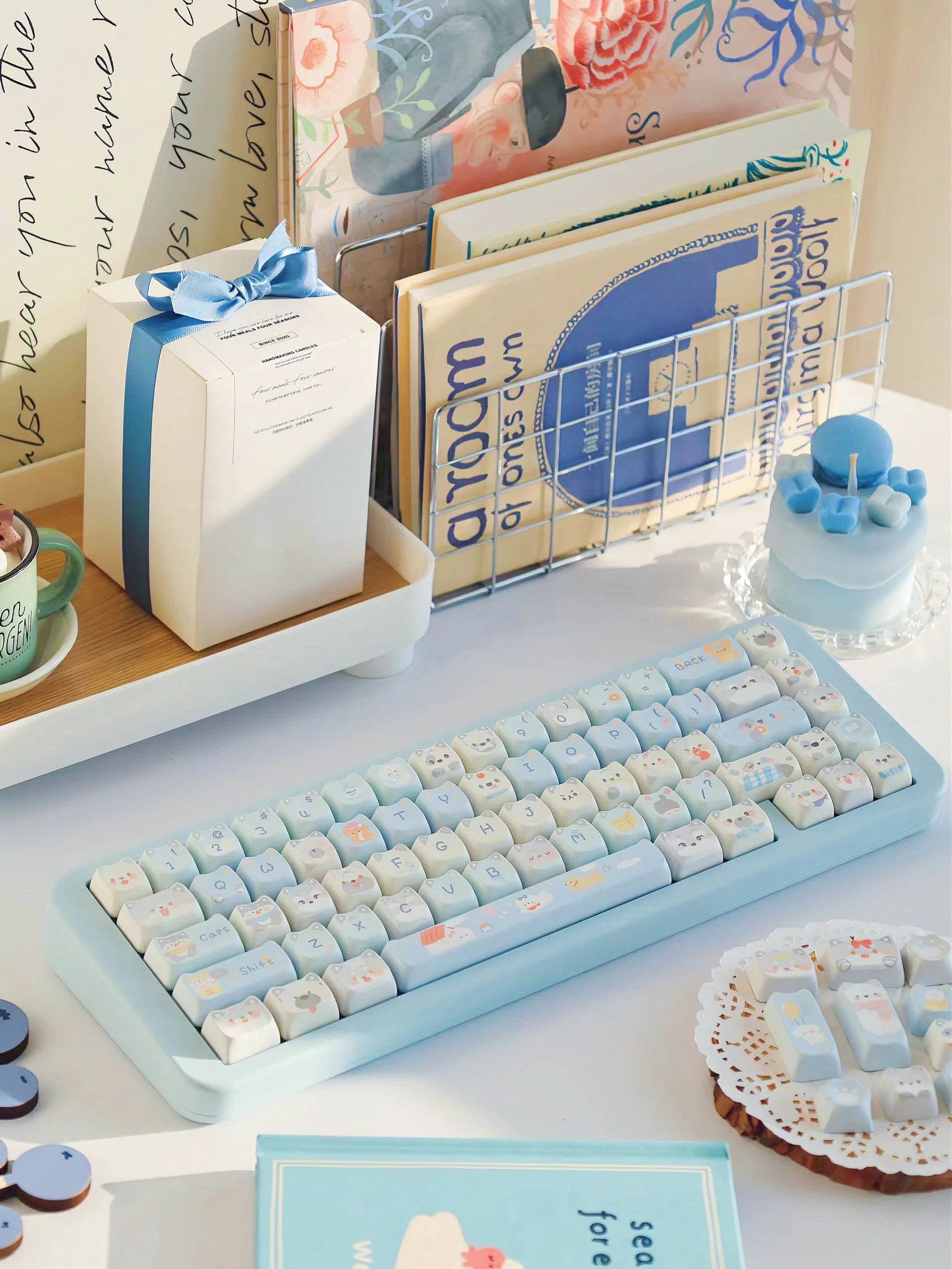 MAO-Corgi PBT Keycap para teclado mecânico, bonito