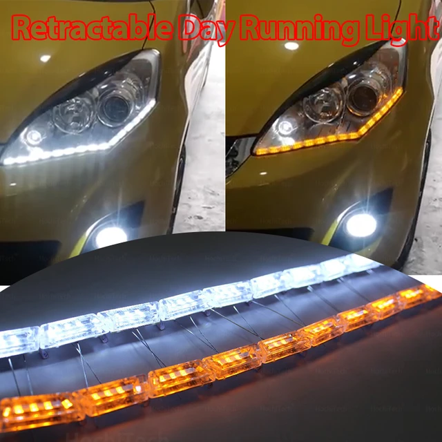 2Pcs 24V Flowing DRL LED Daytime Running Light Sequential Flexible