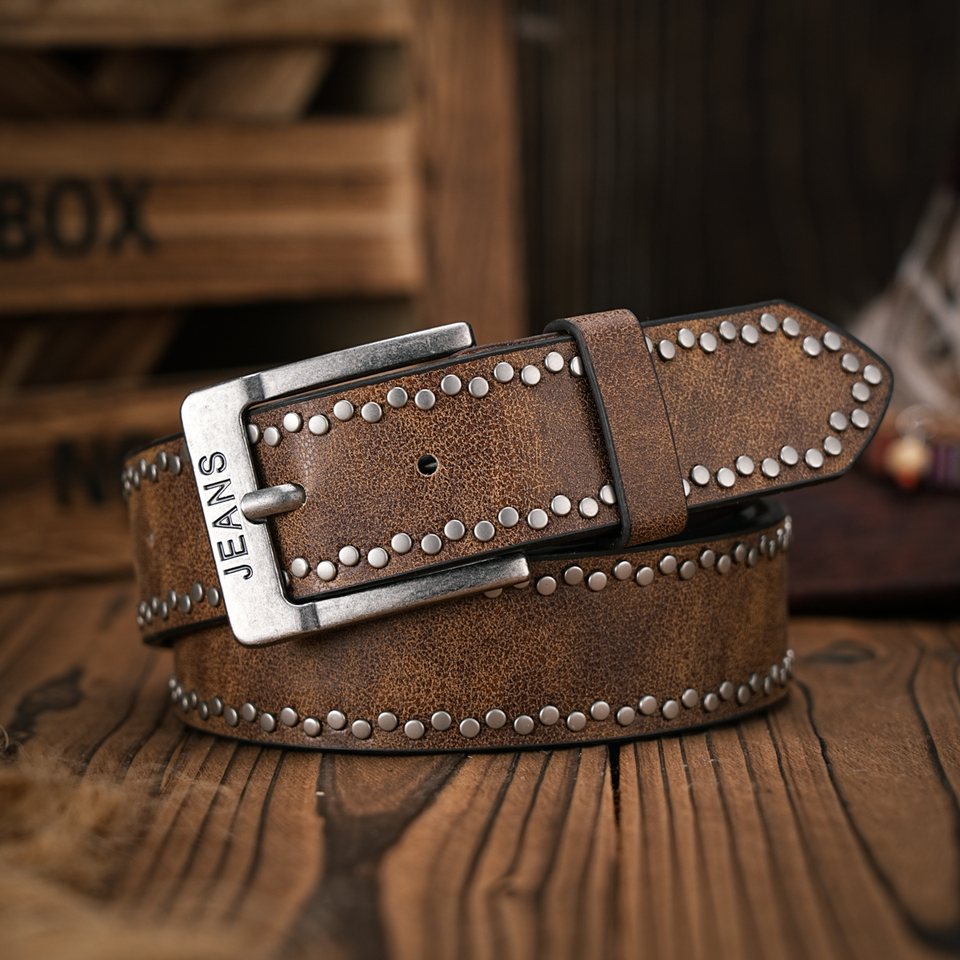 A men's and women's retro metal buckle casual style multi-color PU belt suitable for daily attendance business four seasons (sen