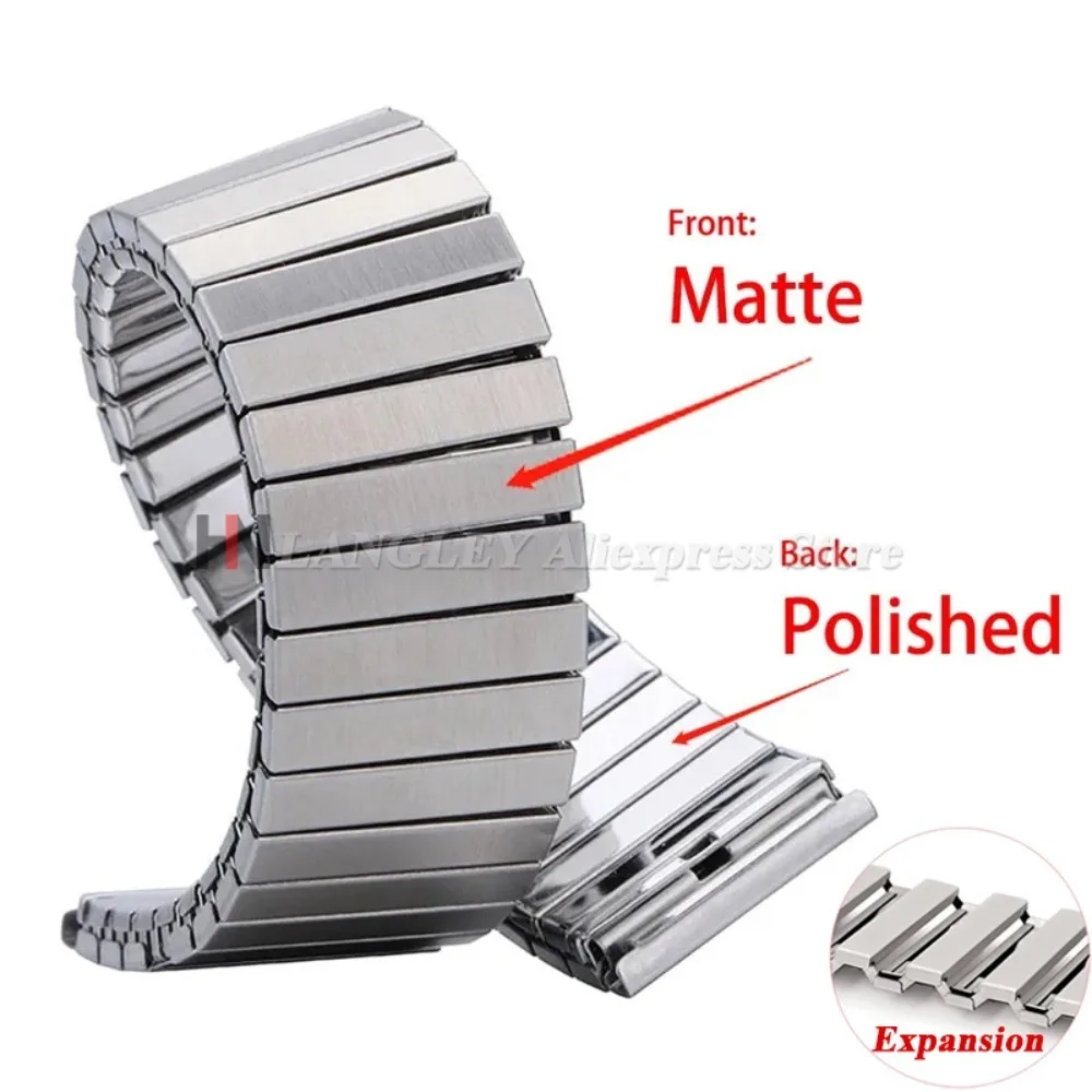 Enhanced Stainless Steel Elastic Stretch Watch Strap - Adjustable Metal Expansion Bracelet