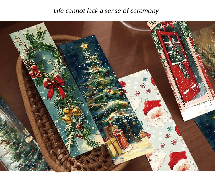 30 Stück Retro-Weihnachts-Lesezeichen, Leseseiten, Bücher, die Studenten markieren, kreative Geschenke, Cartoon-Weihnachtsdekorationen, DIY-Lesezeichen – Detail 1