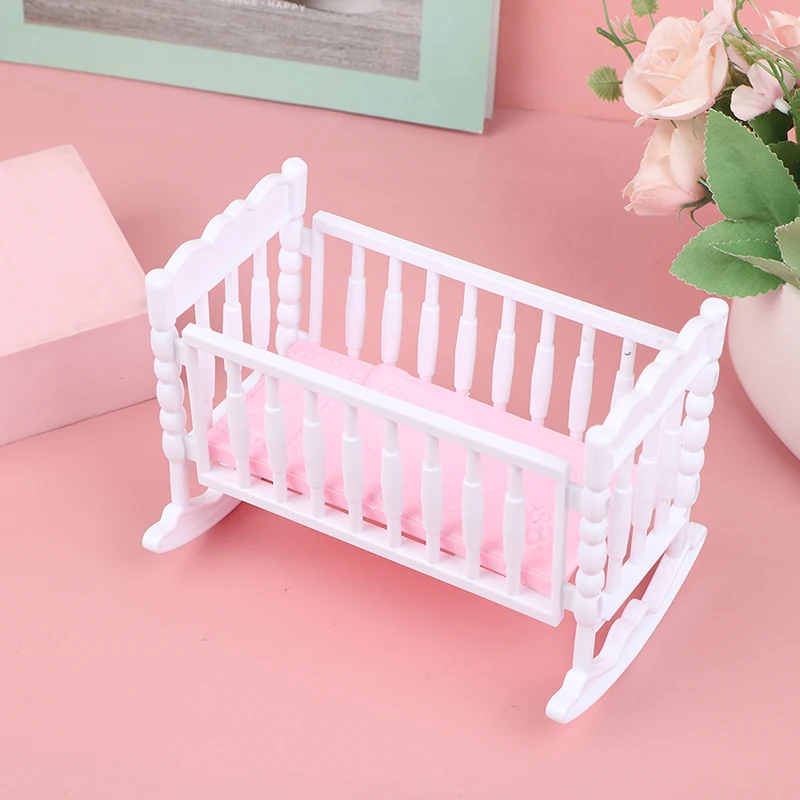 1:12 Dollhouse Miniature Wood Bed Bedroom Simulation Furniture Model Mini Doll Bed Doll Bedroom Doll House Furniture 6