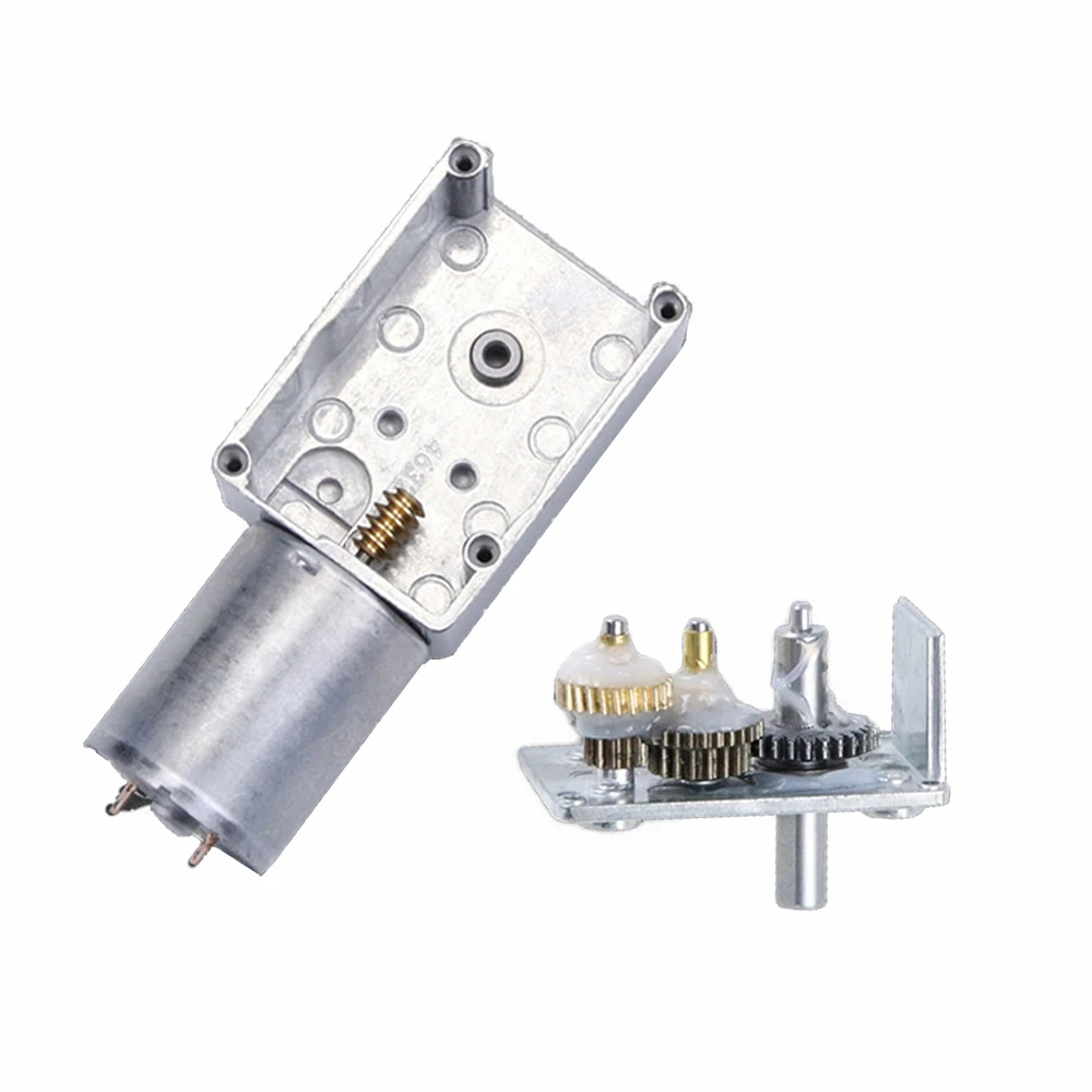 JGY-370 웜 기어 모터, DC 하이 토크 저속, 6mm 더블 샤프트 감속기, 마이크로 자동 잠금 전기 모터, 6V, 12V, 24V