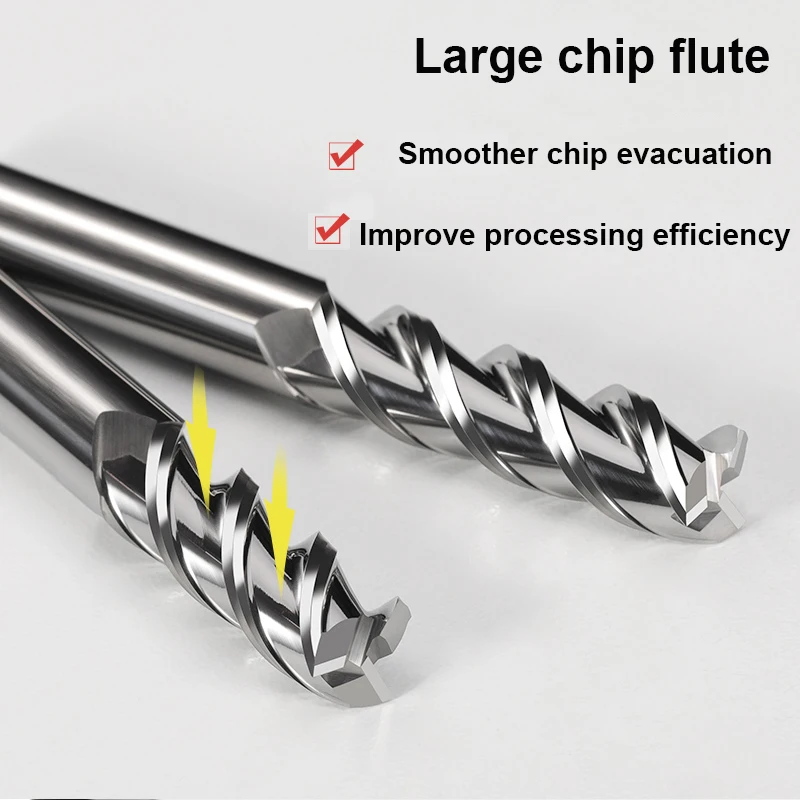 

HRC55 End Mills for Aluminum 3 Flutes CNC Spiral Router Bits Non-Ferrous Metal Upcut Milling Cutter Carbide Tungsten Steel Tools