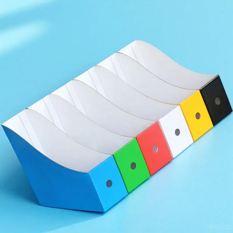 6Pcs 명확한 분류 데스크탑 문서 정리 상자 홈 오피스 교실 기숙사 도서용 두꺼운 종이 파일 홀더
