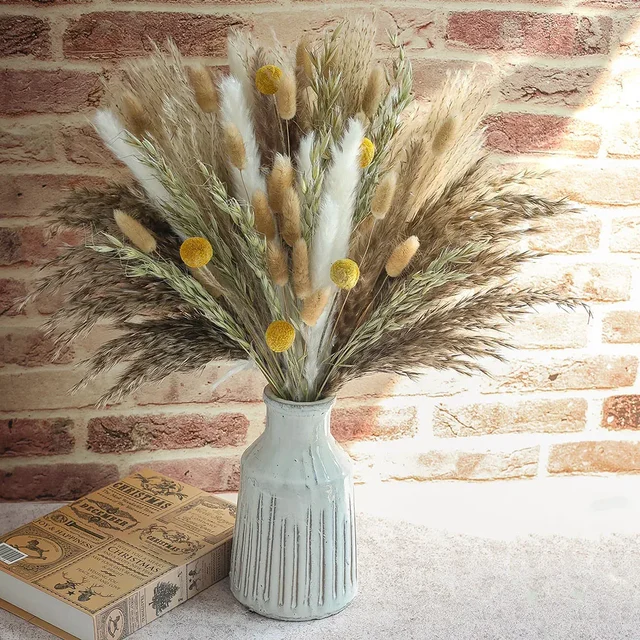 100 Pieces Natural Dried Flowers Rabbit Tail Bouquet