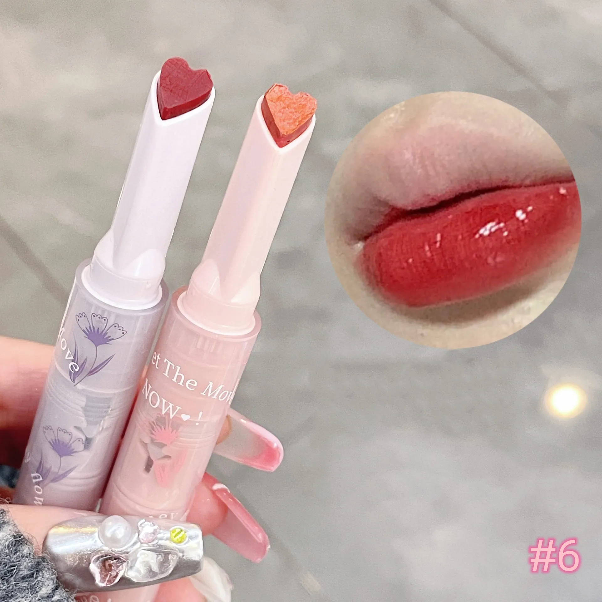 Florette – rouge à lèvres Transparent, glaçure à fleurs, gelée d'amour, miroir, tasse antiadhésive étanche, maquillage coréen Transparent, vente en gros_voghion.com
