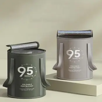 휴대용 접이식 발 목욕 양동이, 뚜껑이 있는 담그는 대야, 다기능 발 욕조, 야외 여행 욕실 액세서리