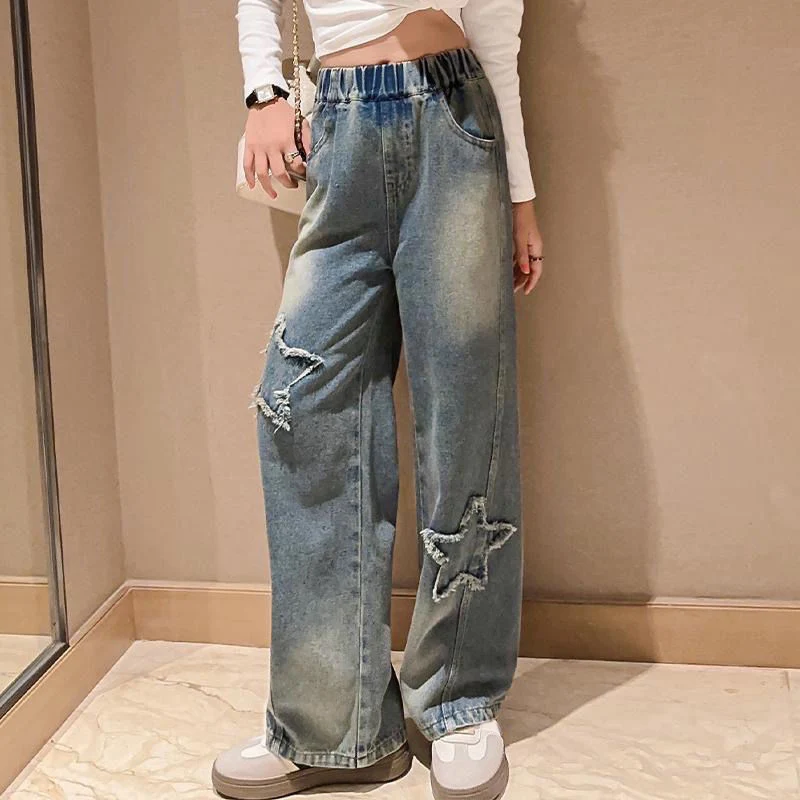 Jeans Skinny Pour Filles 5-14 Ans - Denim Stretch, Style Y2K, Confortable Et à La Mode