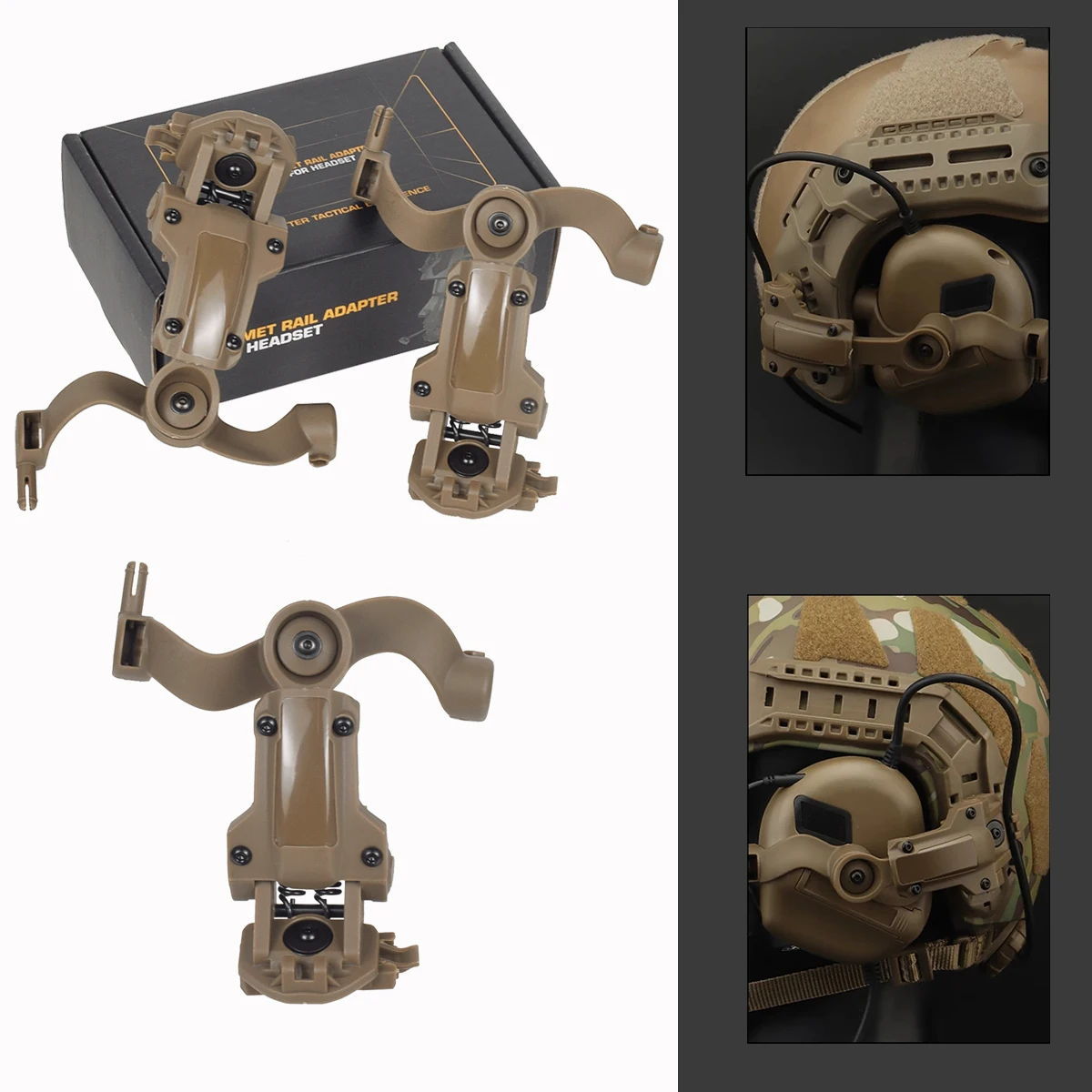 

Nylon Shooting Headset Bracket Kit Multi-angle Rotation Helmet Rail Adapter Fit OPS Core ARC and Team Wendy Rail Headphone Mount