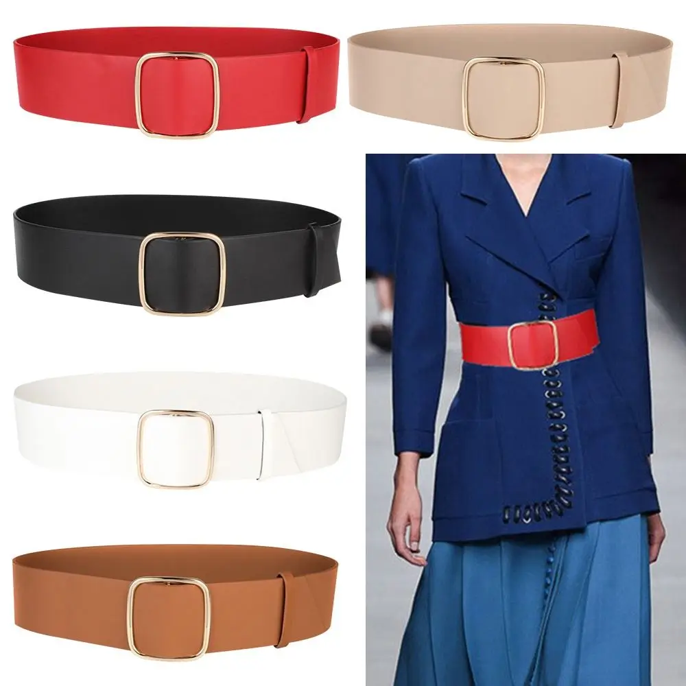 

Fashion Vintage Retro Luxury Design Trouser Dress Belts Leather Belt No-hole Buckle Waistband Wide Waist Strap