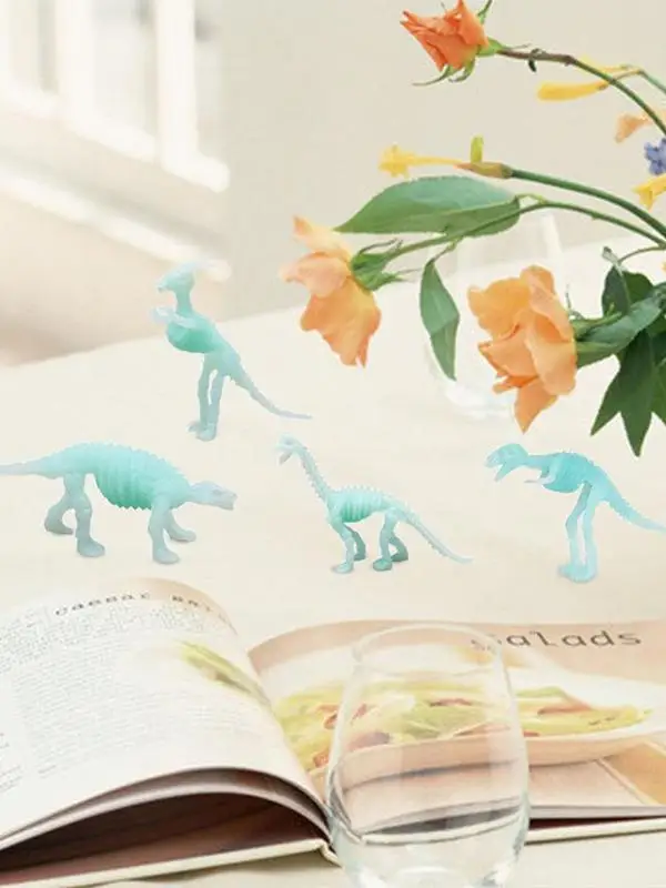 12pcs Glow In The Dark Dinosaur Toy Luminous Dinosaur Model Figure Toy Decoration Party Favor Birthday Gift For Kids