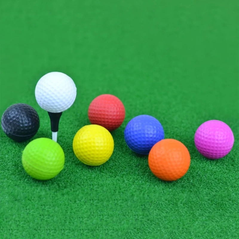 

10 шт., пенопластовый мяч для гольфа, тренировочный мяч для гольфа из искусственной кожи, реалистичный на ощупь, долговечный, в