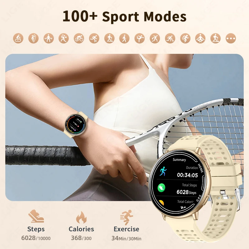 LIGE New GPS Sports Track Smart Watch Women 1.39" HD Heart Rate Blood Oxygen Bluetooth Call IP68 Waterproof Men Smartwatch 2026