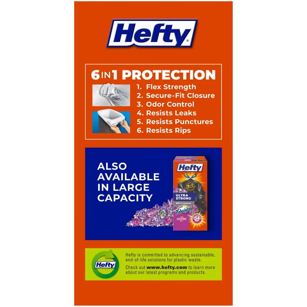 Hefty Ultra Strong Tall Kitchen Trash Bags, Fabuloso Scent, 13 Gallon, 120  Count - AliExpress