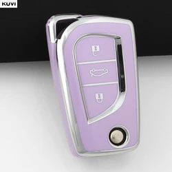 Premium TPU Car Remote Key Cover Case - Sleek Protection (Purple)