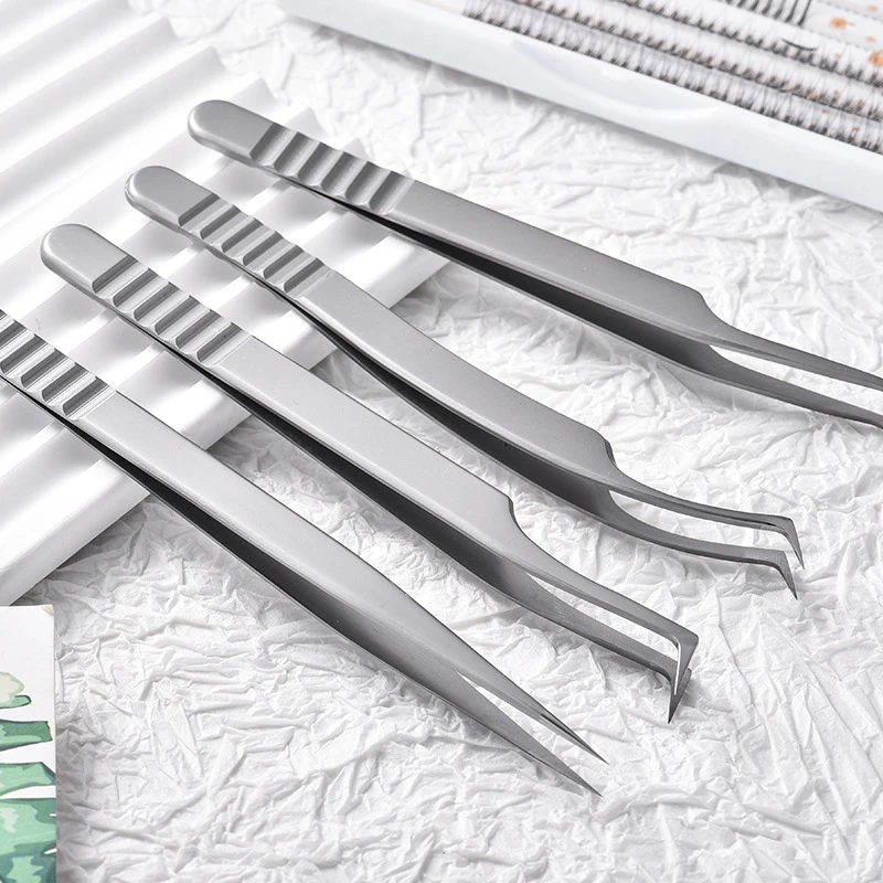 Eyelash Tweezers Stainless Steel Professional for Eyelash Extensions Makeup Tools 1Pcs eyelash tweezers