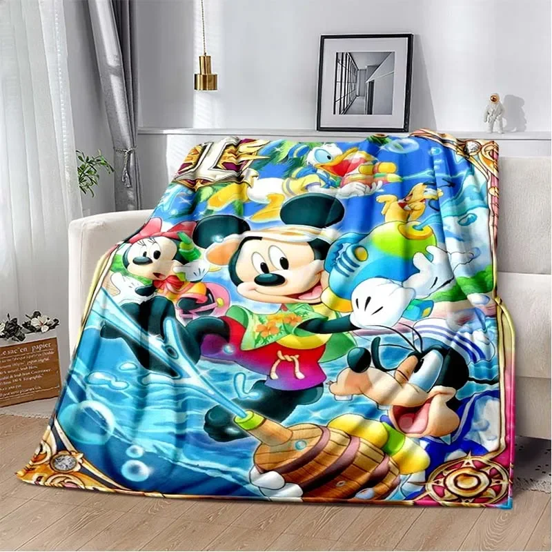 thumbnail image 1 of Manta de felpa suave con dibujos animados de Disney Mickey Minnie, manta de franela para sala de estar, dormitorio, cama, sofá, funda de picnic, 1 of 5