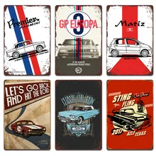 

Retro Car Motor Tin Sign Garage Club Plaques Stickers Art Decoration Bar Home Metal Tin Plate Poster Man Cave Metal Wall Decor