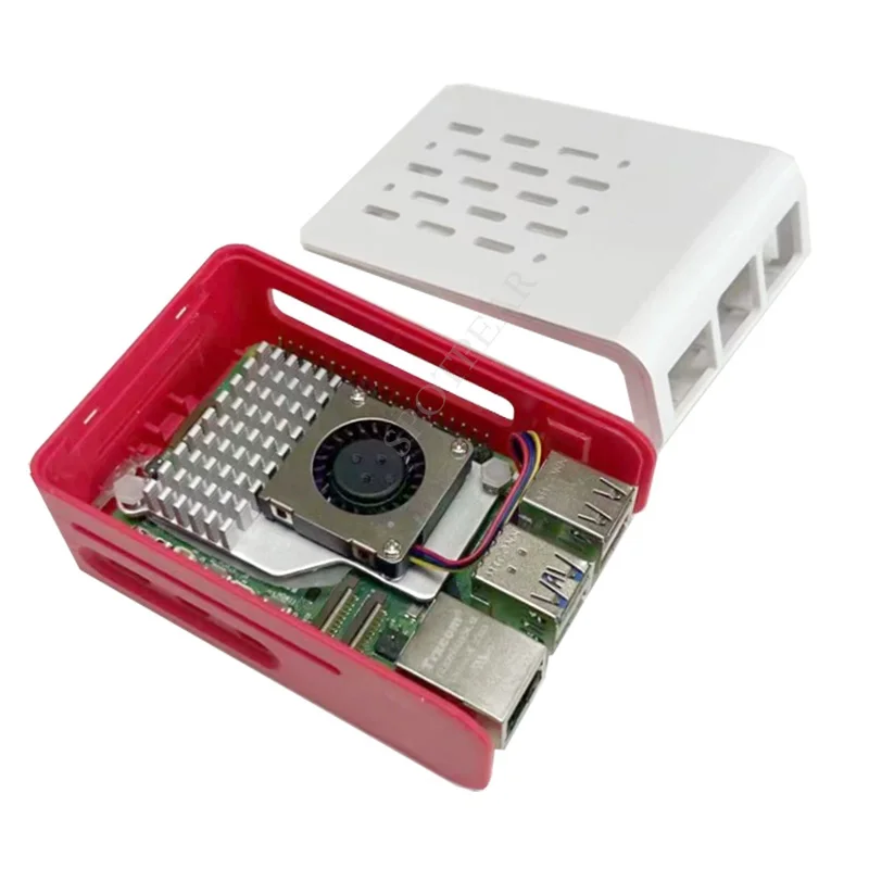 Enhanced Raspberry Pi Cooling Case - Red-White Design