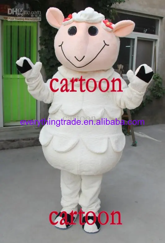 

New Adult Hot Sale Foam Cute Sheep Cartoon Mascot Costume Plush Christmas Fancy Dress Halloween Mascot Costume