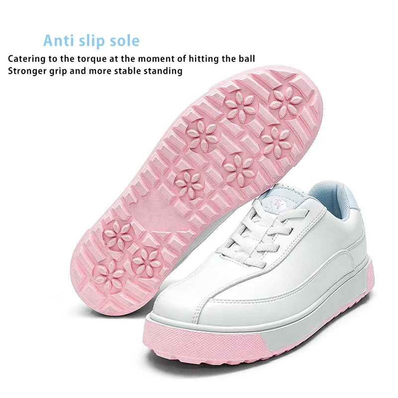 TTYGJ 2024 golf Women's Sneakers Breathable Waterproof Comfortable Non-slip Thick Sole Training Shock Absorption Flat Shoes