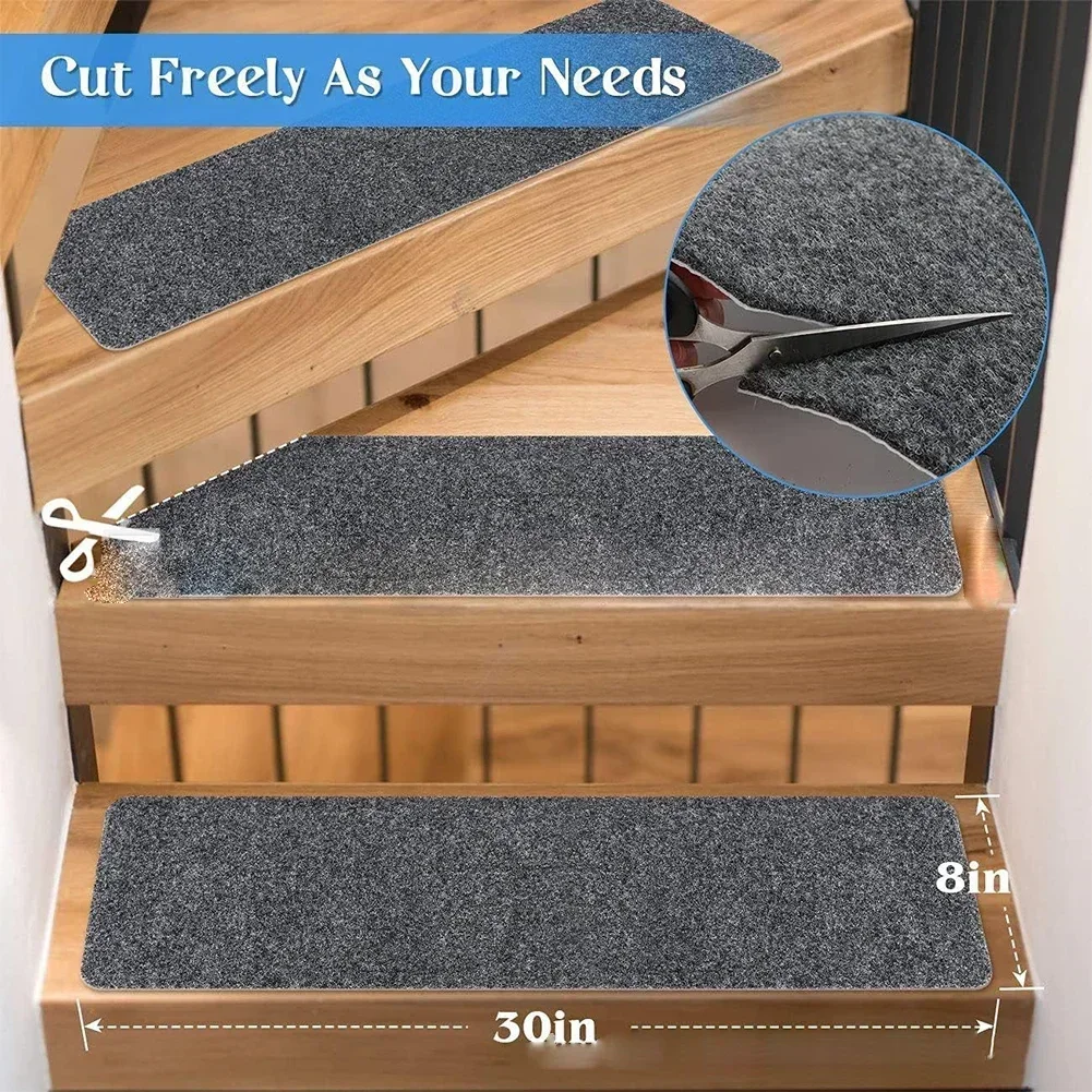 1pc Non-Slip Carpet Stair Treads Mats 76 X 20cm Self-adhesive Machine  Washable Home Improvement Decoration Products - AliExpress, image size:1001x1001