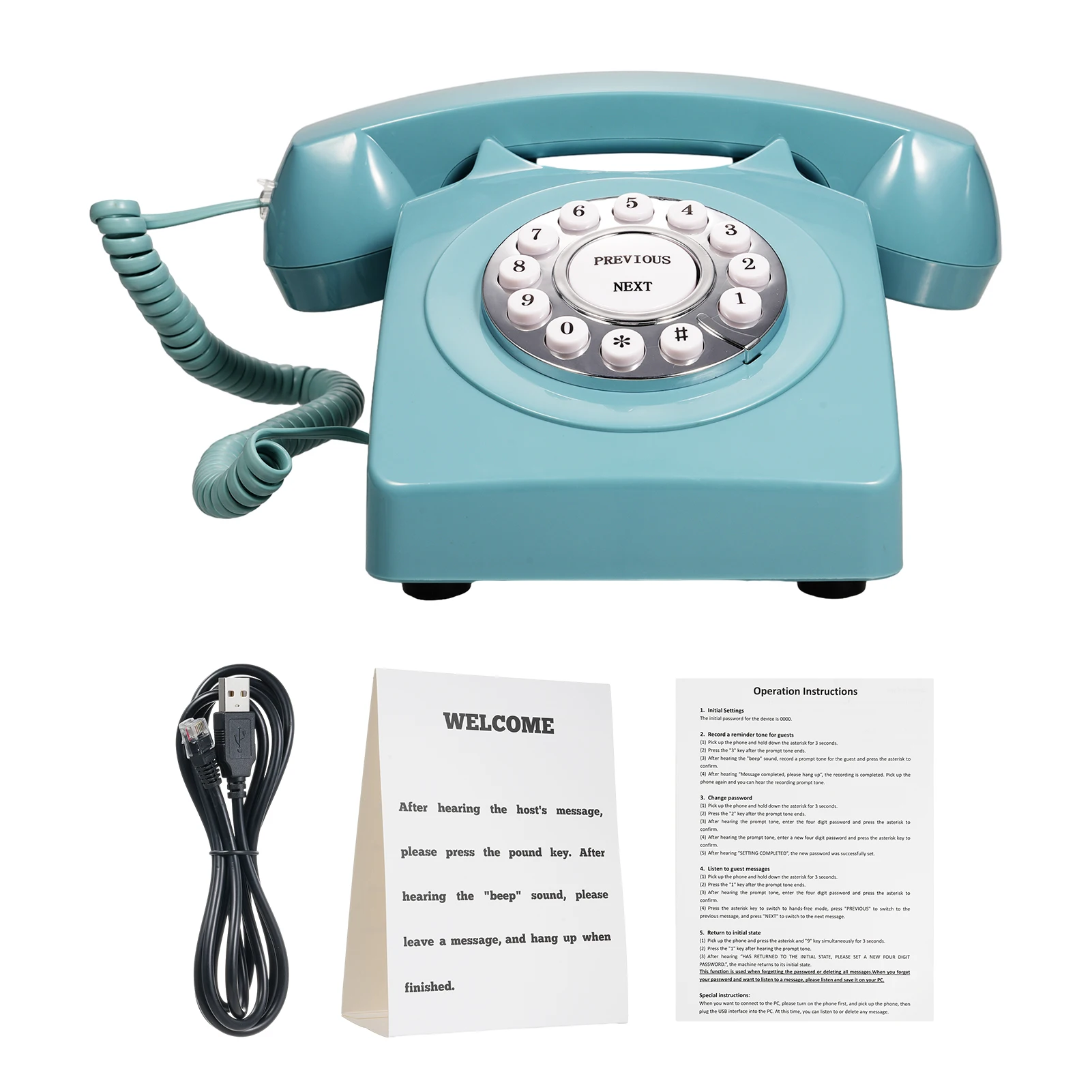 Audio Message Book Retro Audio Message Record Wedding Phone with Voicemail Suitable for Bridal Shower audio message book