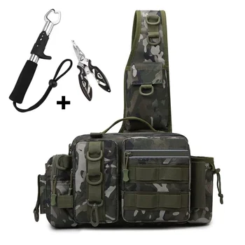 Fishing Tackle Bag Fly Fishing Backpack Chest Sling Portable Shoulder Fanny Waist Pack for Men Fishing Rod Lure Box Camping Bag