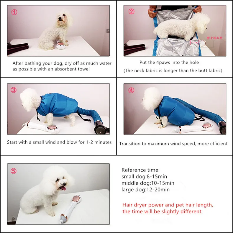 Foldable Portable Pet Drying Bag | Dog and Cat Hair Dryer for Household Use