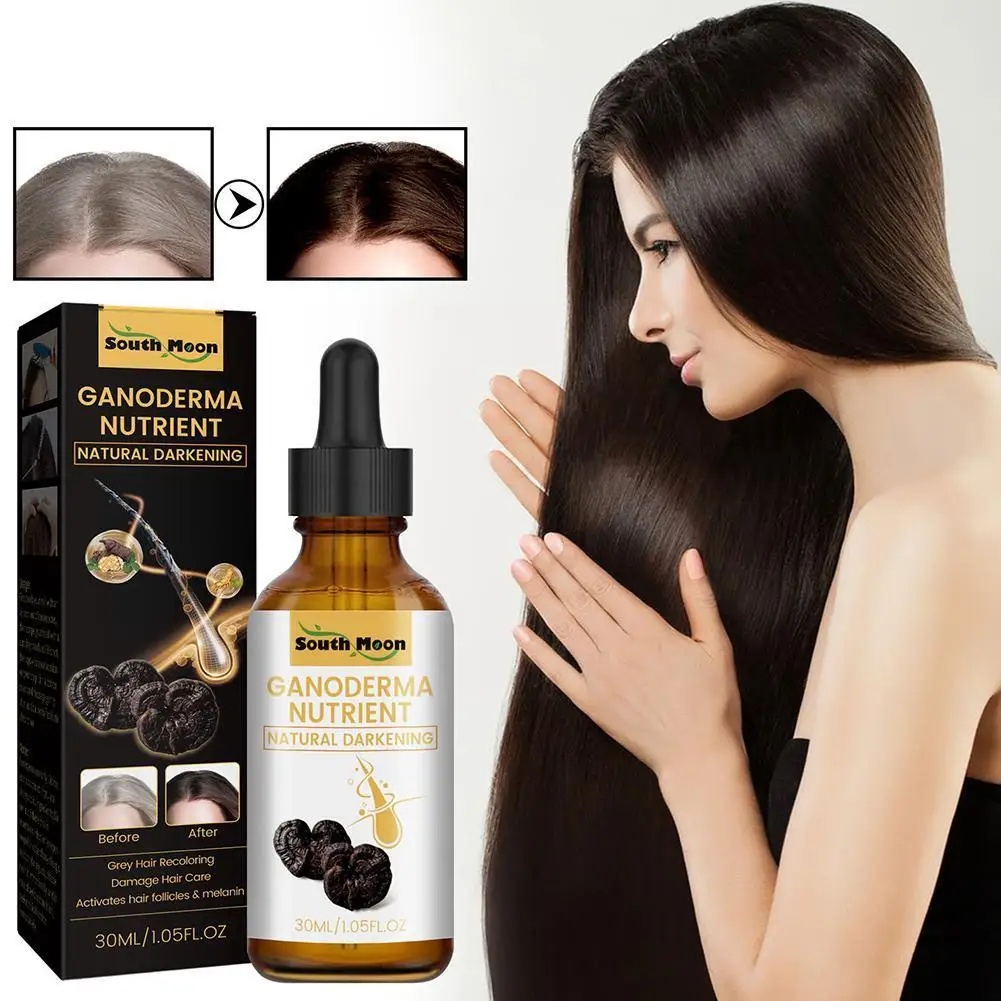 

Black Hair Oil Anti Greying Hair Serum White To Black Hair Hair Repair Anti-frizz Massage Scalp Care Essence Moisturizing