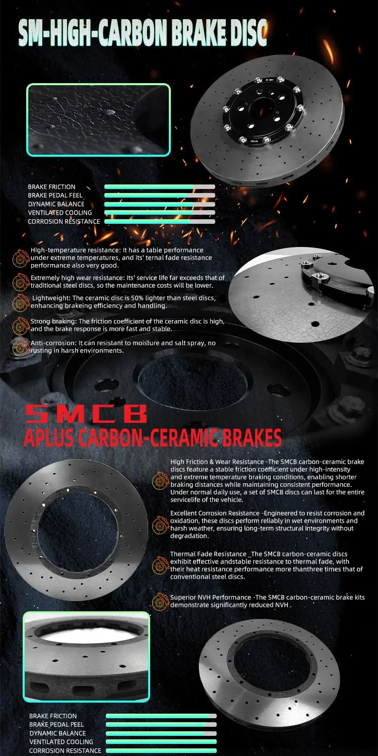 재고 있음 단섬유 탄소 세라믹 브레이크 디스크 브레이크 로터 토요타용