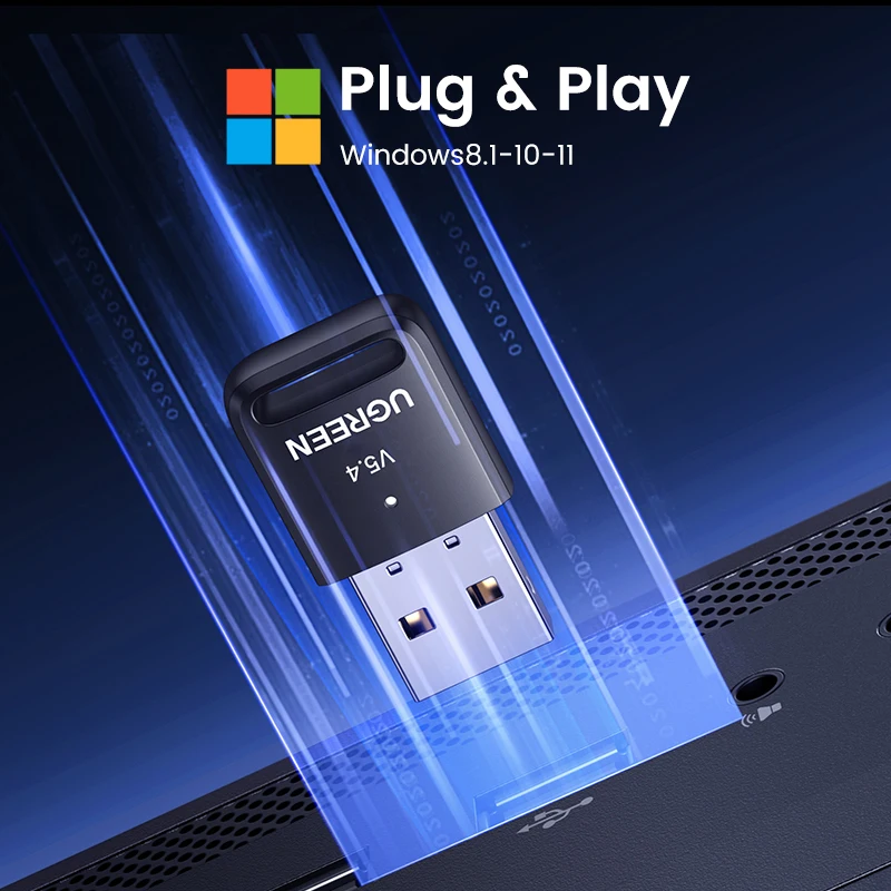 Ugreen-usb Adaptador Bluetooth para pc Dongle Mouse sem Fio Teclado Música Receptor de Áudio Transmissor Bluetooth 5.4 - Imagem 6