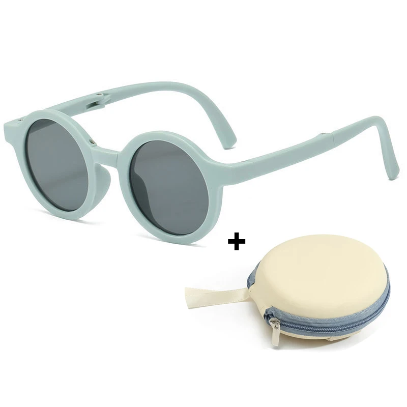 2 قطعة الاطفال نظارات شمسية قابلة للطي + صندوق تخز...