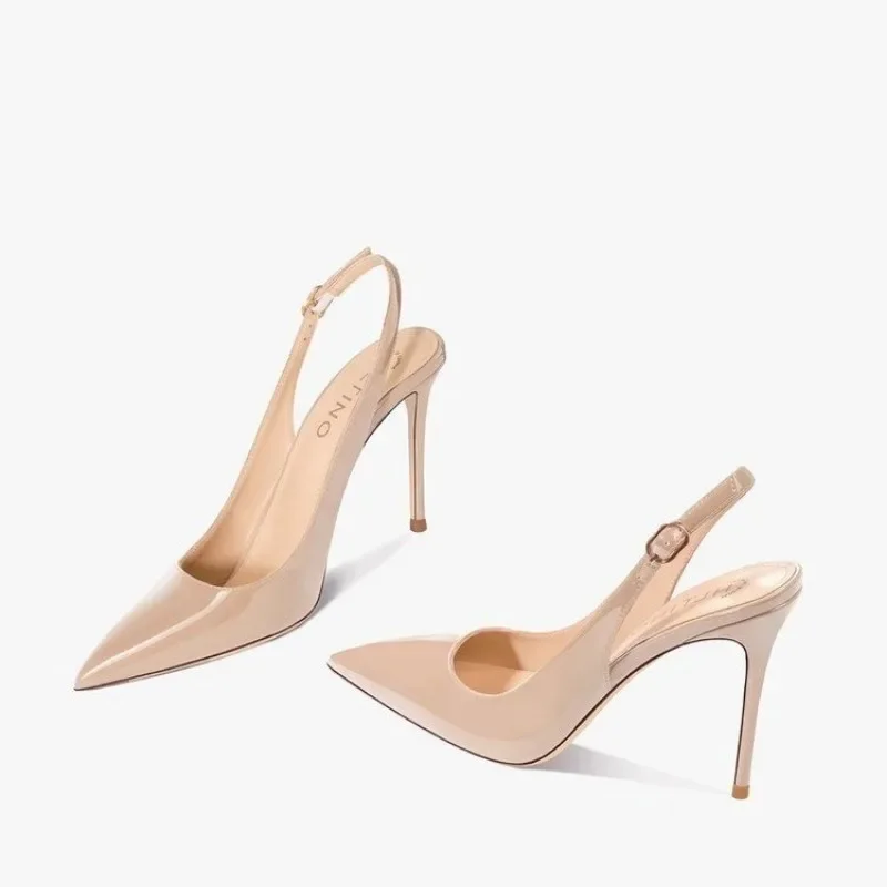 Sexy High-Heel-Sandalen mit spitzer Zehenpartie und elegantem Riemchen aus Lackleder – modische Partyschuhe für Damen (Sommer 2025)_voghion.com