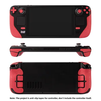 TALONGAMES Controller Grip Tape Compatible with Steam Deck,Anti-Slip,Buttons,Textured Skin Kit for OLED Version Handle Grip(Red) 1
