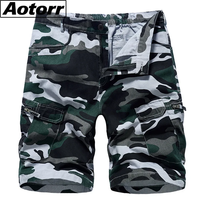 2023 Mens Cargo Shorts Beach Shorts Camouflage Summer Men Cotton Loose
