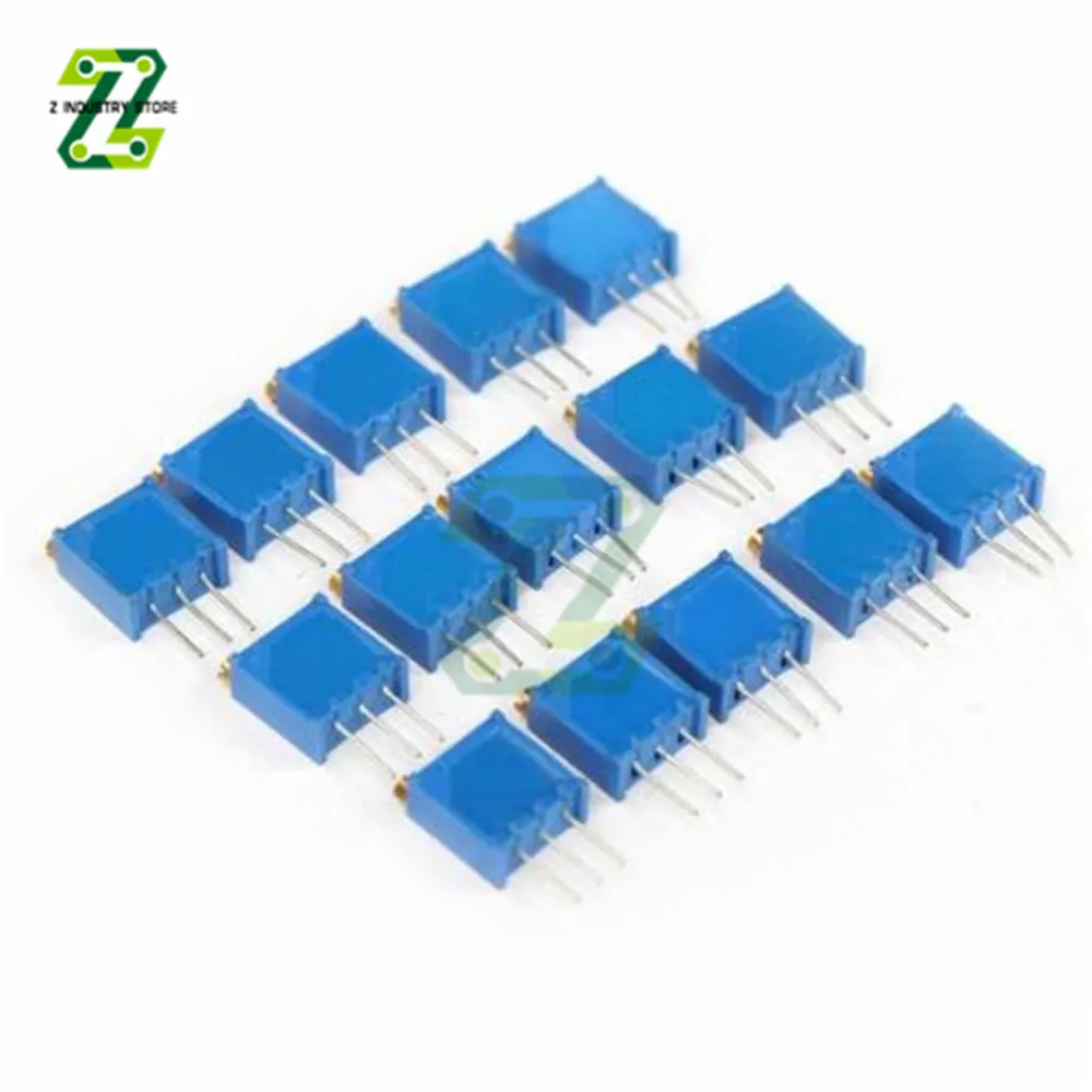 Rotary potentiometer 15pcs/set 3296 100ohm-2Mohm resistors adjustable precision 3296 potentiometer kit