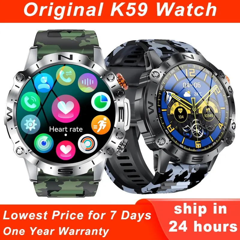 

K59 AMOLED Smart Watch 466*466 1.43'' 380mAh Fitness Tracker Custom Dial Heart Rate IP67 Waterproof 100+ Sport Smartwatch Men