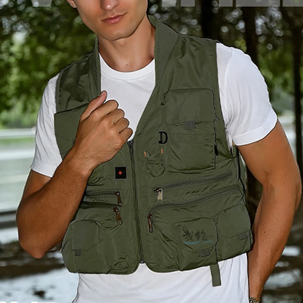 Multi-Pocket Fishing Vest Breathable Mesh Fishing Safety Life Jacket Multifunction Breathable Pocket For Kids & Grown-ups