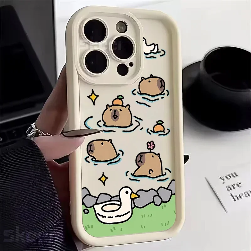 Capybara-Themed Soft Silicone Shockproof Phone Case - Cute and Fun Design