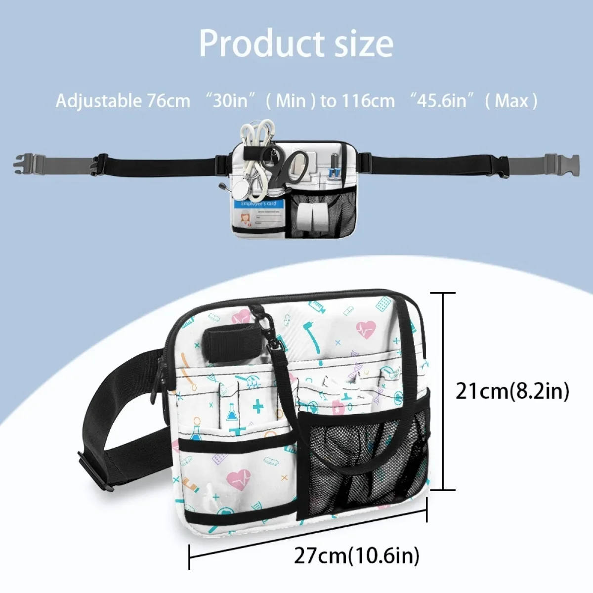 Fashion Medical Equipment Printing Comfortable Waist Bag Portable Practical Adjustable Ladies Bum Bags Nursing Fanny Pack Gift