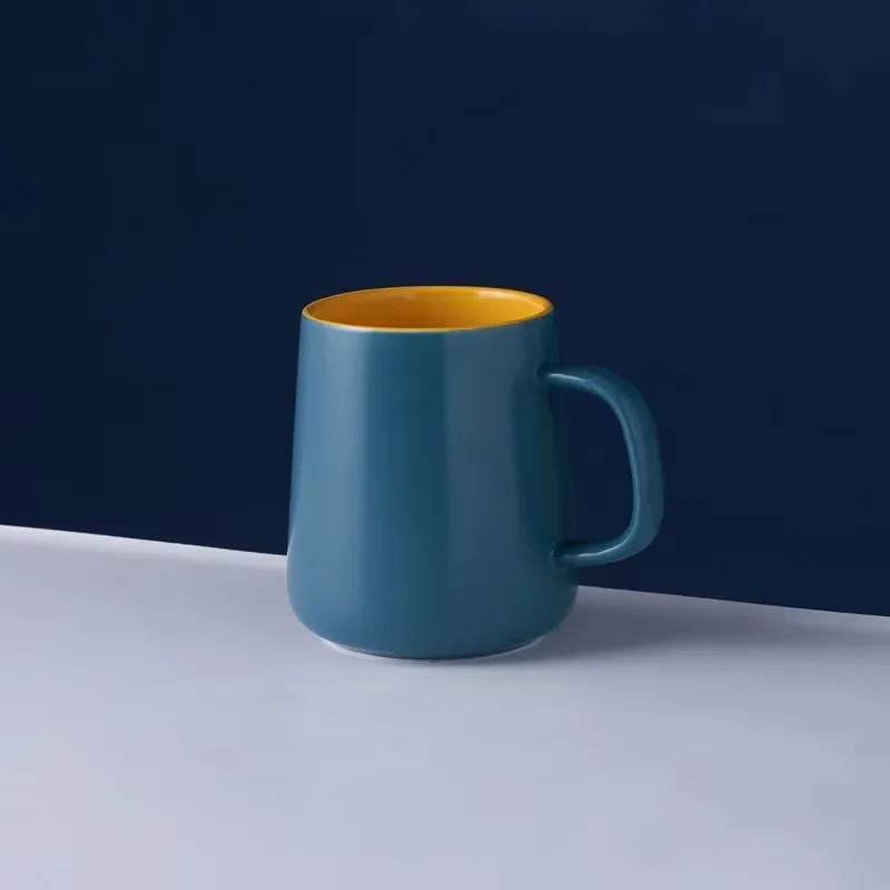 Ceramic Coffee Mug with Lid and Spoon for Household