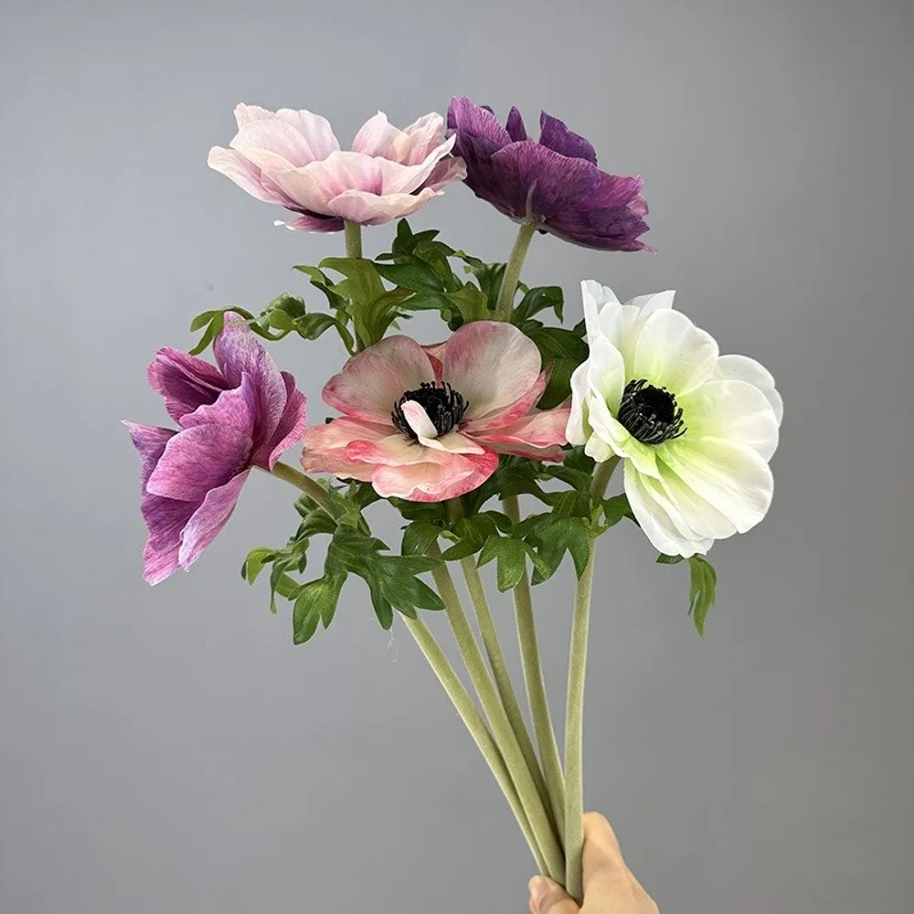 3D-Druck Künstliche Anemonen Silberne Lotusblüten-Zweige Dekorative Kunstblumen für Zuhause Hochzeitsdekoration Floristik – Detail 20